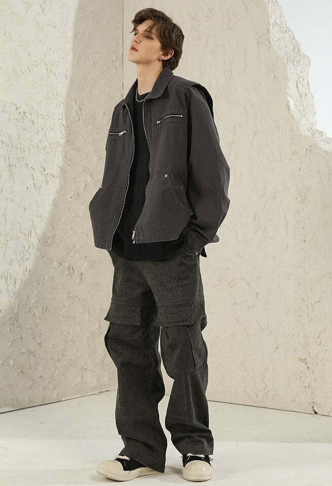 NOSAW Multi-Pocket Paneled Jacket - Y2K Grunge, 90s Fashion, Retro Style, Summer Y2K Outfits