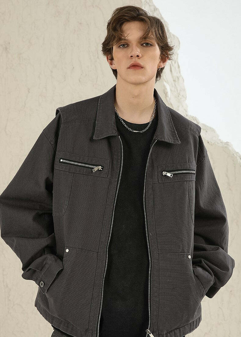 NOSAW Multi-Pocket Paneled Jacket - Y2K Grunge, 90s Fashion, Retro Style, Summer Y2K Outfits