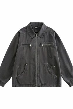 NOSAW Multi-Pocket Paneled Jacket - Y2K Grunge, 90s Fashion, Retro Style, Summer Y2K Outfits