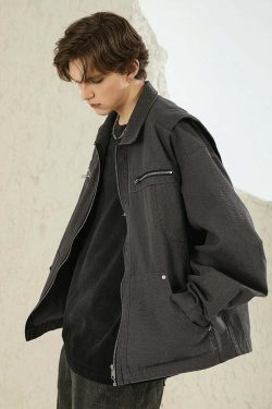 NOSAW Multi-Pocket Paneled Jacket - Y2K Grunge, 90s Fashion, Retro Style, Summer Y2K Outfits
