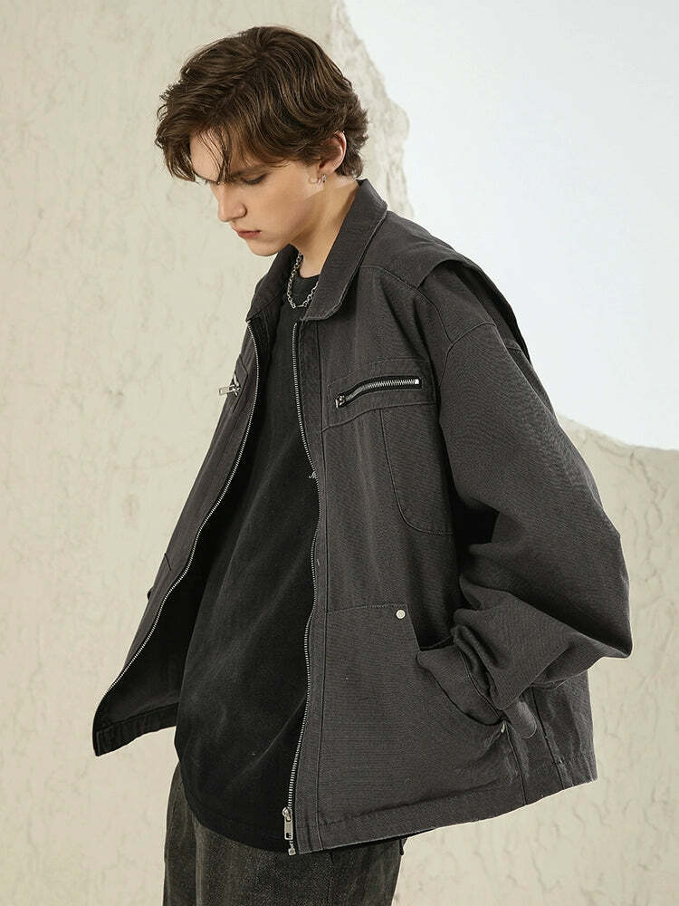 NOSAW Multi-Pocket Paneled Jacket - Y2K Grunge, 90s Fashion, Retro Style, Summer Y2K Outfits