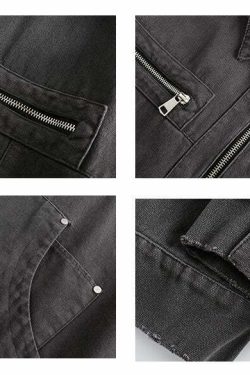 NOSAW Multi-Pocket Paneled Jacket - Y2K Grunge, 90s Fashion, Retro Style, Summer Y2K Outfits