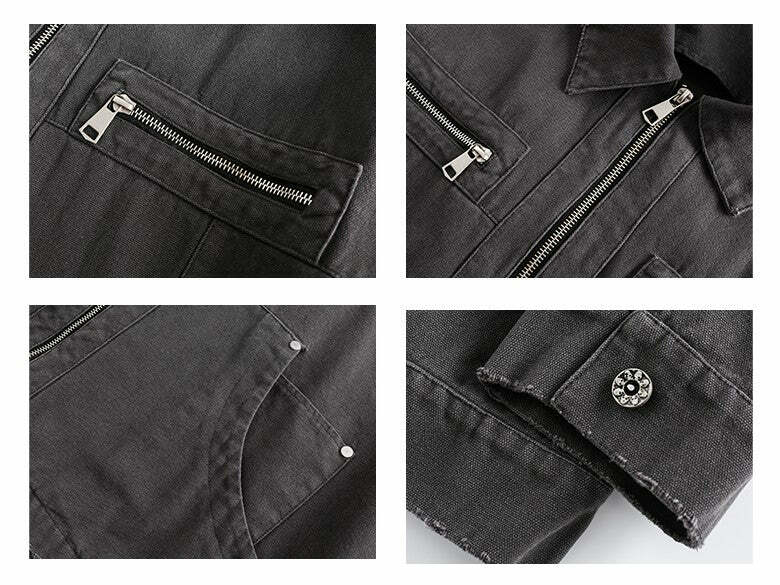 NOSAW Multi-Pocket Paneled Jacket - Y2K Grunge, 90s Fashion, Retro Style, Summer Y2K Outfits