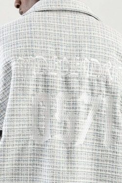 NOSAW Raw Edge Tweed Flannel - Y2K Grunge & 90s Retro Style for Summer Outfits & Party Looks