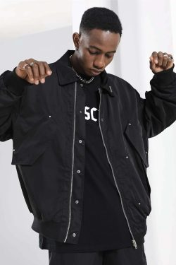 NOSAW Studded Flight Jacket - Y2K Grunge, 90s Retro, Gothic Y2K, Summer Y2K Outfits