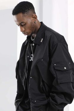 NOSAW Studded Flight Jacket - Y2K Grunge, 90s Retro, Gothic Y2K, Summer Y2K Outfits