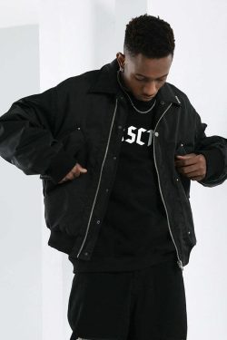 NOSAW Studded Flight Jacket - Y2K Grunge, 90s Retro, Gothic Y2K, Summer Y2K Outfits