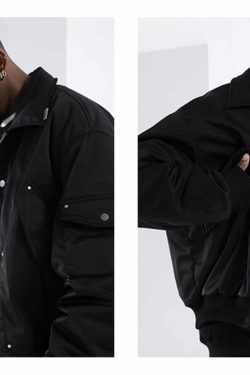 NOSAW Studded Flight Jacket - Y2K Grunge, 90s Retro, Gothic Y2K, Summer Y2K Outfits