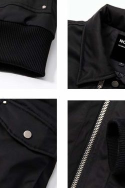 NOSAW Studded Flight Jacket - Y2K Grunge, 90s Retro, Gothic Y2K, Summer Y2K Outfits