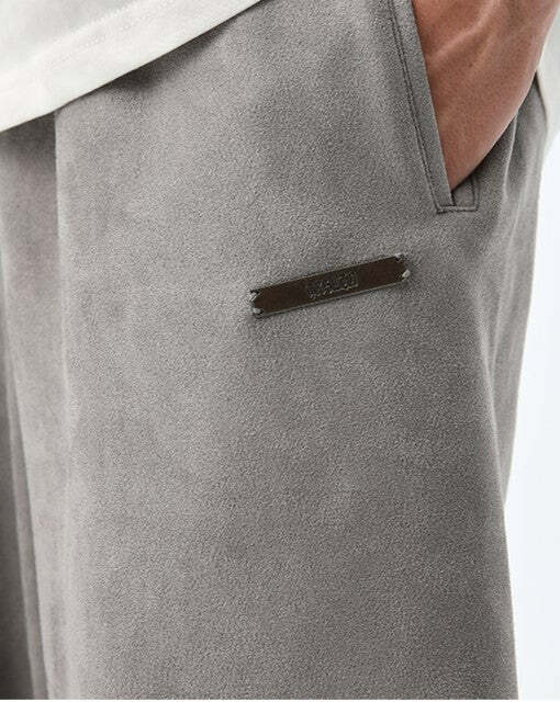 NOSAW Suede Sweatpants - Y2K Grunge & 90s Retro Style, Perfect for Y2K Summer & Party Outfits
