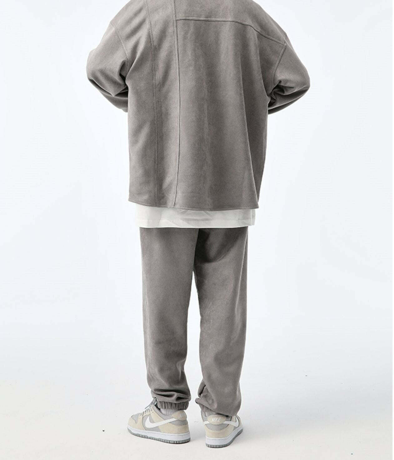 NOSAW Suede Sweatpants - Y2K Grunge & 90s Retro Style, Perfect for Y2K Summer & Party Outfits