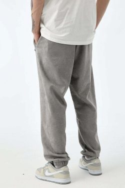 NOSAW Suede Sweatpants - Y2K Grunge & 90s Retro Style, Perfect for Y2K Summer & Party Outfits