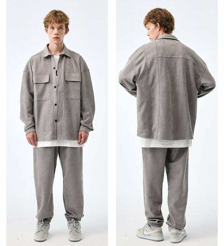 NOSAW Suede Sweatpants - Y2K Grunge & 90s Retro Style, Perfect for Y2K Summer & Party Outfits