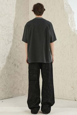 NOSAW Two-Tone Spliced Tee - Y2K Summer Grunge, 90s Retro, Pastel Goth, Y2K Club Outfit