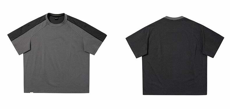 NOSAW Two-Tone Spliced Tee - Y2K Summer Grunge, 90s Retro, Pastel Goth, Y2K Club Outfit