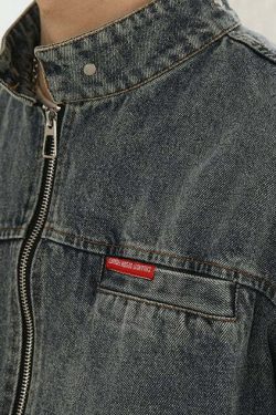 NOSAW Vintage Denim Striped Jacket - Y2K Summer, 90s Grunge, Retro Hip Hop, Y2K Club Outfit