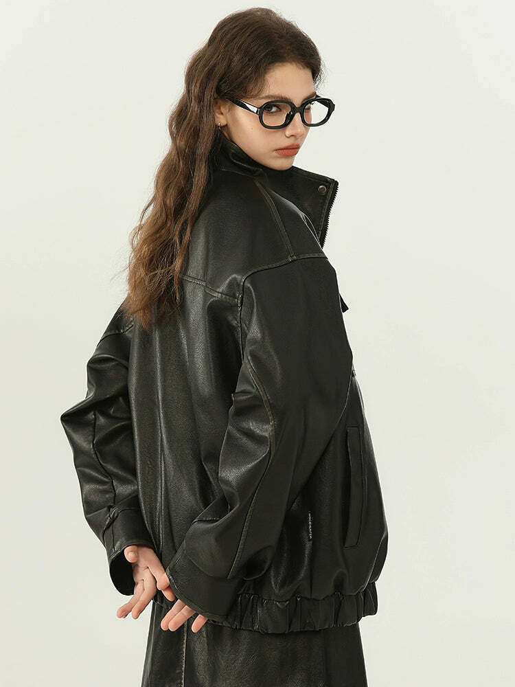 NOSAW Y2K Grunge Contrast-Lined Vintage Jacket - 90s Fashion, Retro Style, Summer Outfits