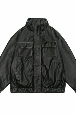NOSAW Y2K Grunge Contrast-Lined Vintage Jacket - 90s Fashion, Retro Style, Summer Outfits