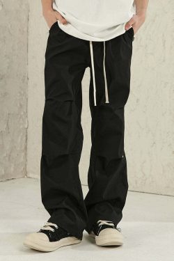 NOSAW Y2K Pleated Stud Cargo Pants - 90s Grunge, Retro, Gothic, Summer Y2K Outfits