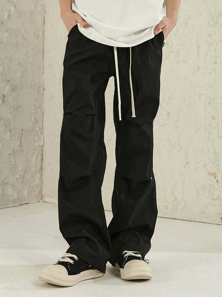 NOSAW Y2K Pleated Stud Cargo Pants - 90s Grunge, Retro, Gothic, Summer Y2K Outfits