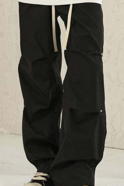 NOSAW Y2K Pleated Stud Cargo Pants - 90s Grunge, Retro, Gothic, Summer Y2K Outfits