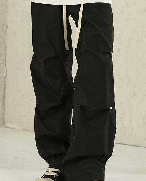 NOSAW Y2K Pleated Stud Cargo Pants - 90s Grunge, Retro, Gothic, Summer Y2K Outfits