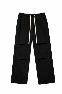 NOSAW Y2K Pleated Stud Cargo Pants - 90s Grunge, Retro Summer, Gothic Y2K Fashion