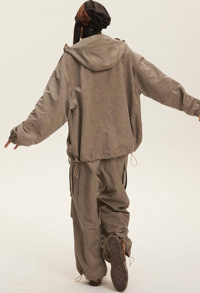 NOSAW Y2K Wide-Leg Ruched Cargo Pants - 90s Grunge, Retro, Summer, and Party Outfits