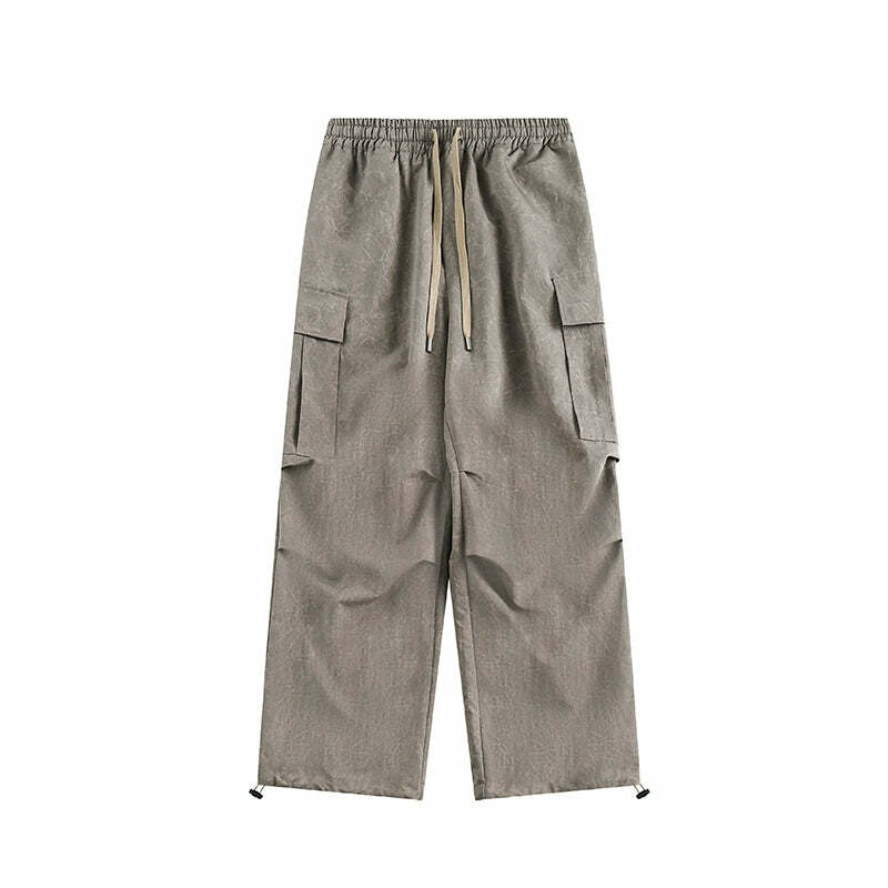 NOSAW Y2K Wide-Leg Ruched Cargo Pants - 90s Grunge, Retro, Summer, and Party Outfits