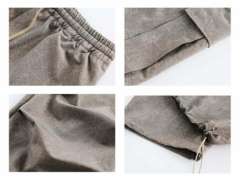 NOSAW Y2K Wide-Leg Ruched Cargo Pants - 90s Grunge, Retro, Summer, and Party Outfits