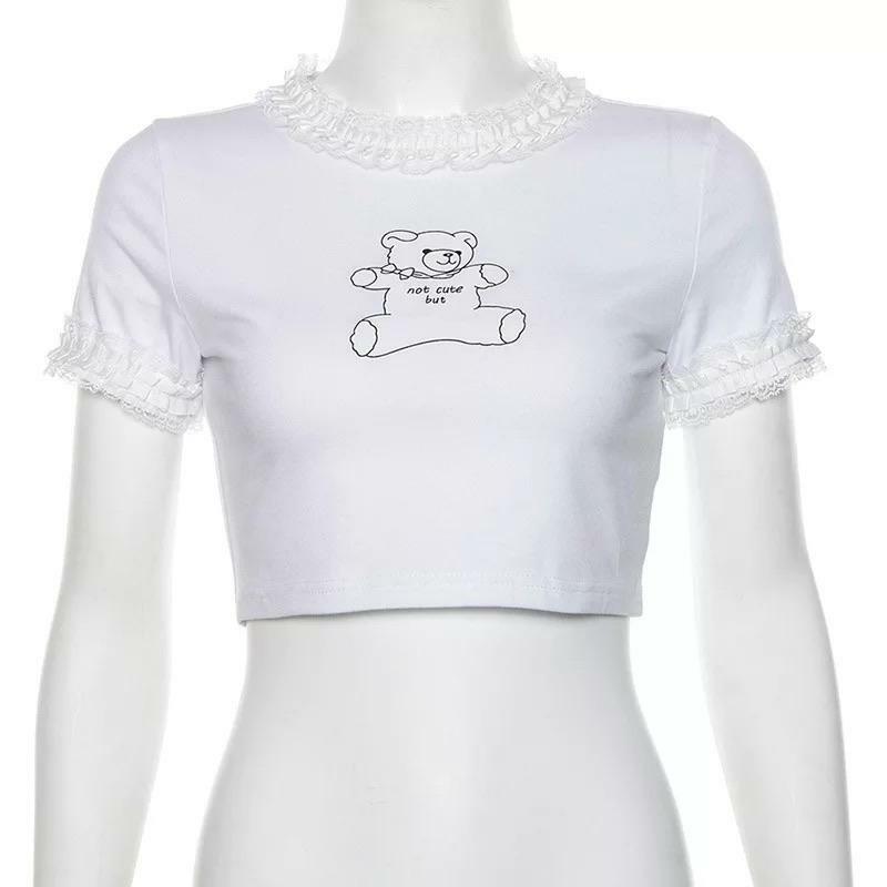 Not Cute But Y2K Crop Top � Perfect for 90s Grunge, Retro, and Summer Y2K Outfits