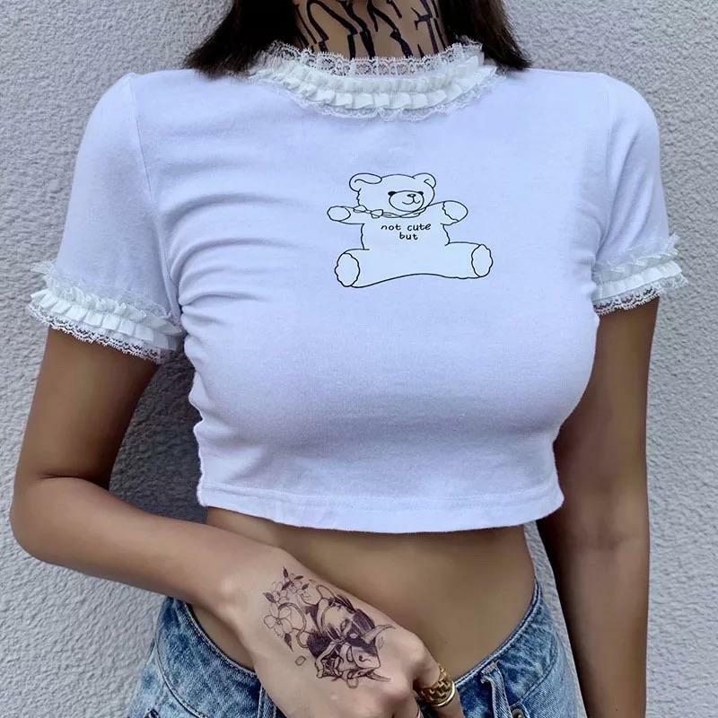 Not Cute But Y2K Crop Top � Perfect for 90s Grunge, Retro, and Summer Y2K Outfits