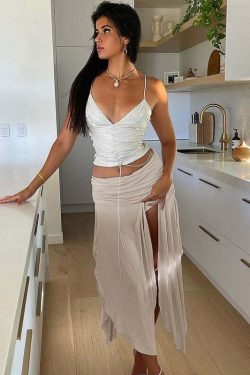 Nova Asymmetric Midi Skirt - Y2K Summer, 90s Grunge, Retro, Pastel Goth, Y2K Party Outfit