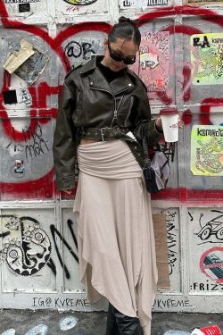 Nova Asymmetric Midi Skirt - Y2K Summer, 90s Grunge, Retro, Pastel Goth, Y2K Party Outfit