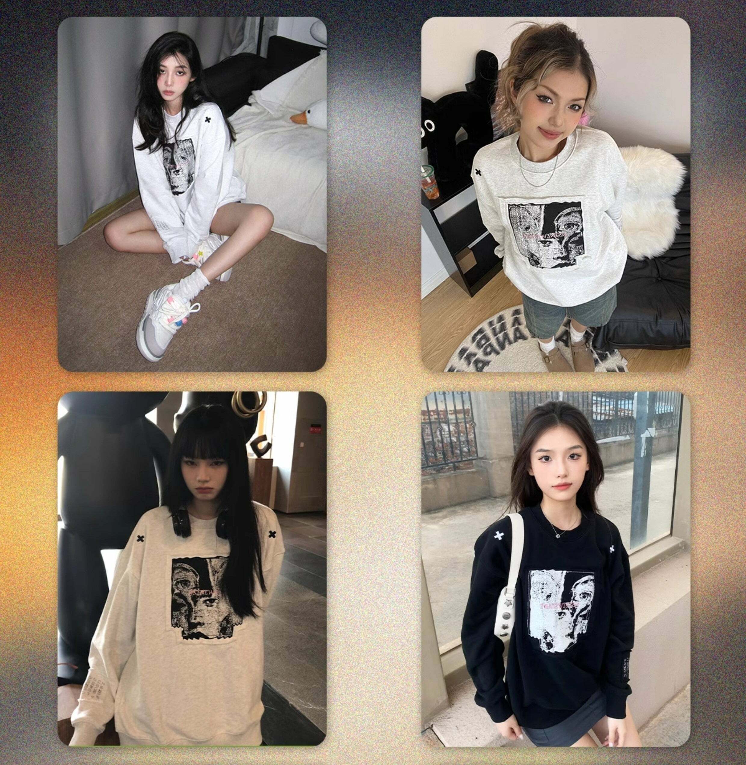 NSTNEW START 'Visions' Collage Sweater - Y2K Grunge, 90s Fashion, Retro Style, Pastel Goth Outfit
