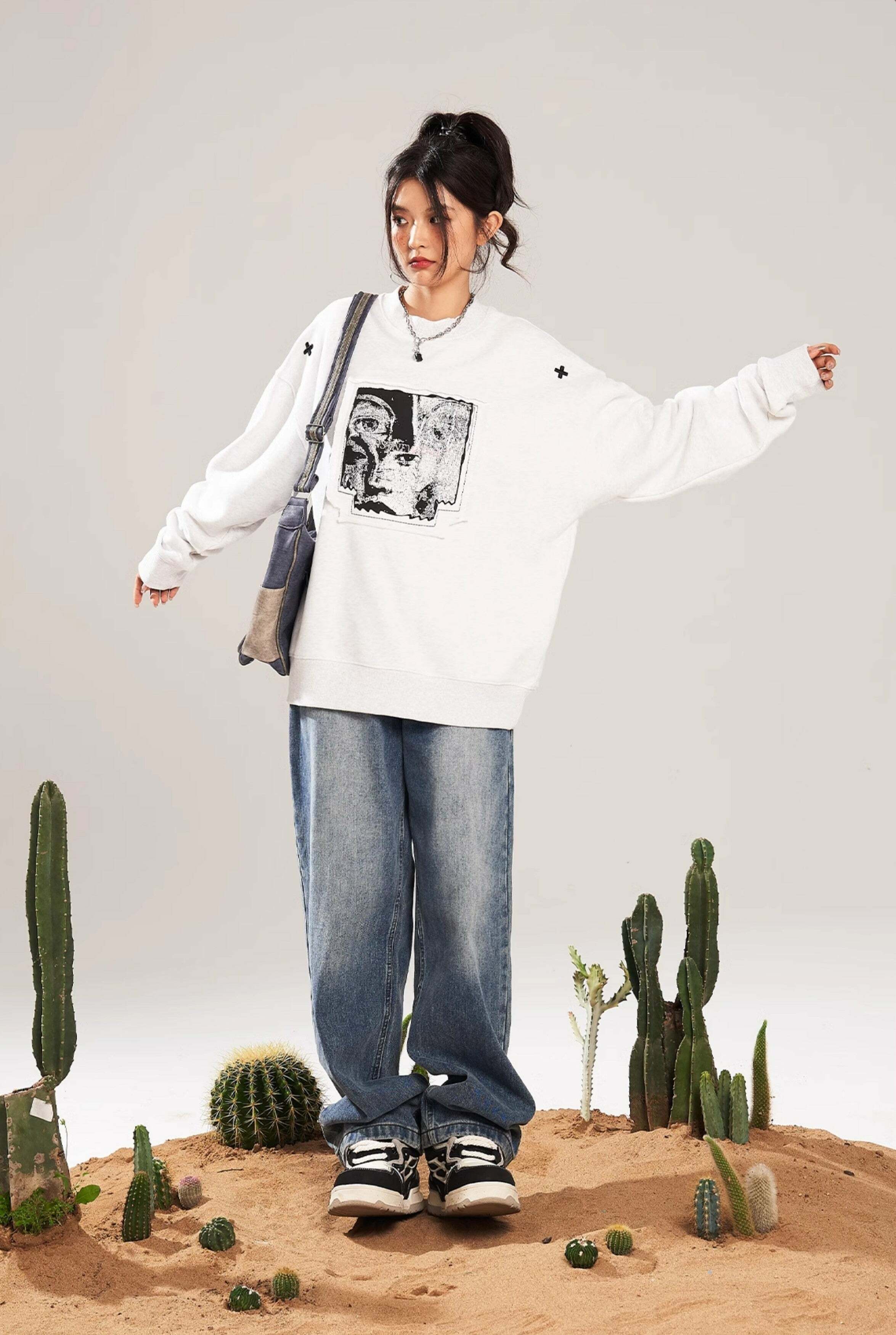 NSTNEW START 'Visions' Collage Sweater - Y2K Grunge, 90s Fashion, Retro Style, Pastel Goth Outfit