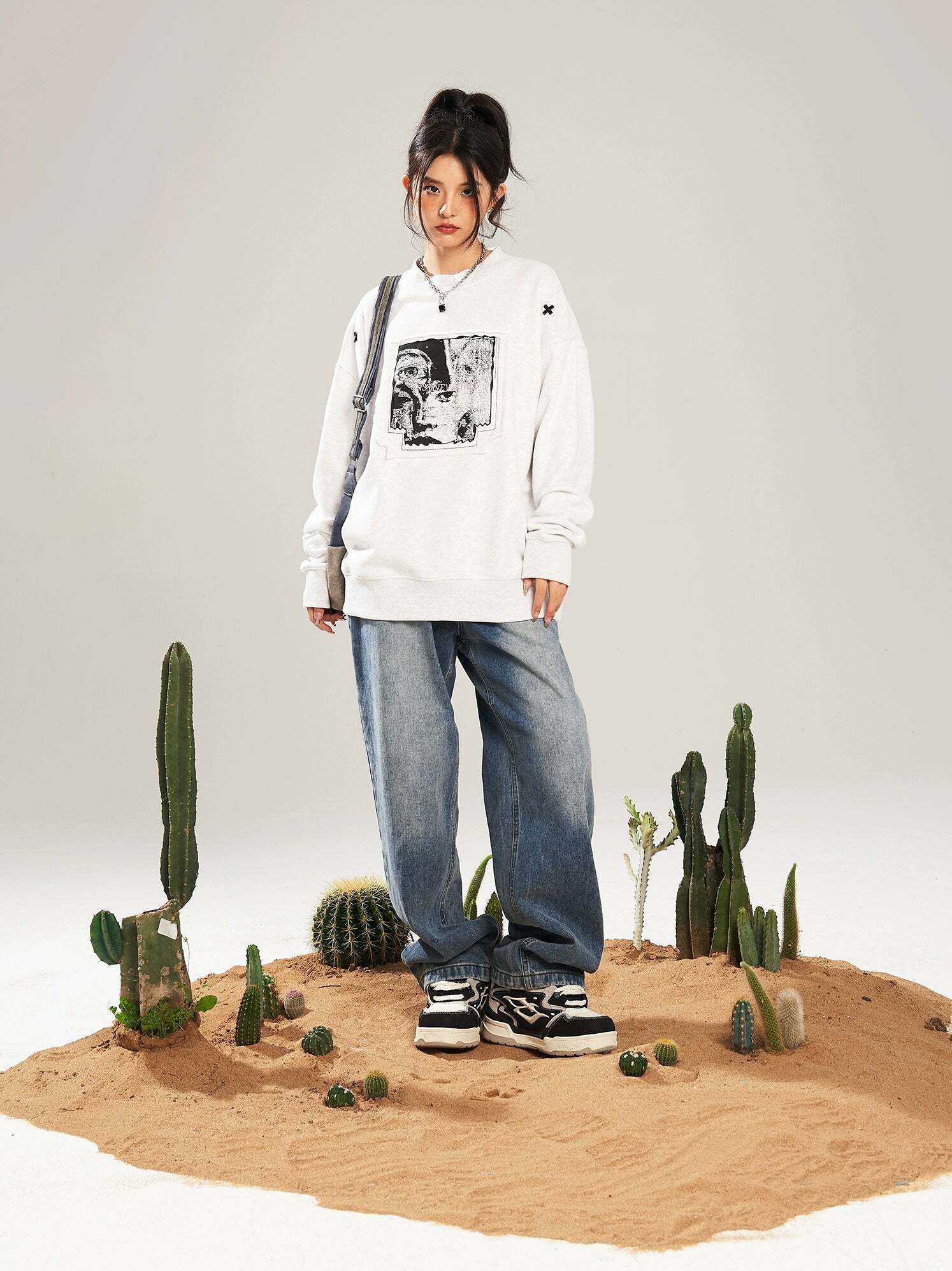 NSTNEW START 'Visions' Collage Sweater - Y2K Summer, 90s Grunge, Retro, Pastel Goth, Y