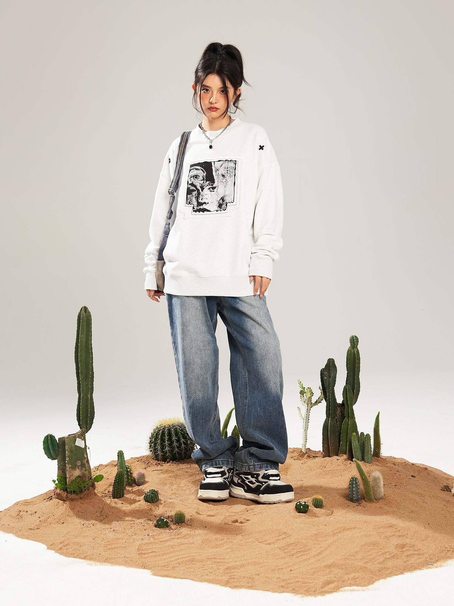 NSTNEW START 'Visions' Collage Sweater - Y2K Summer, 90s Grunge, Retro, Pastel Goth, Y