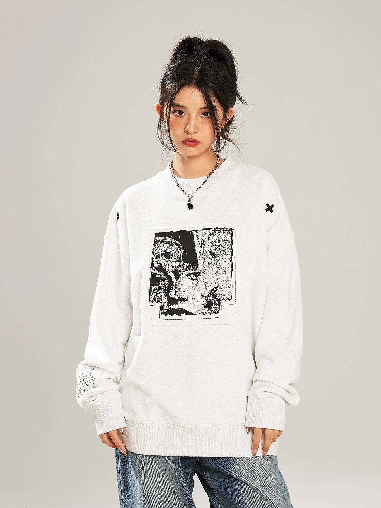NSTNEW START 'Visions' Collage Sweater - Y2K Summer, 90s Grunge, Retro, Pastel Goth, Y