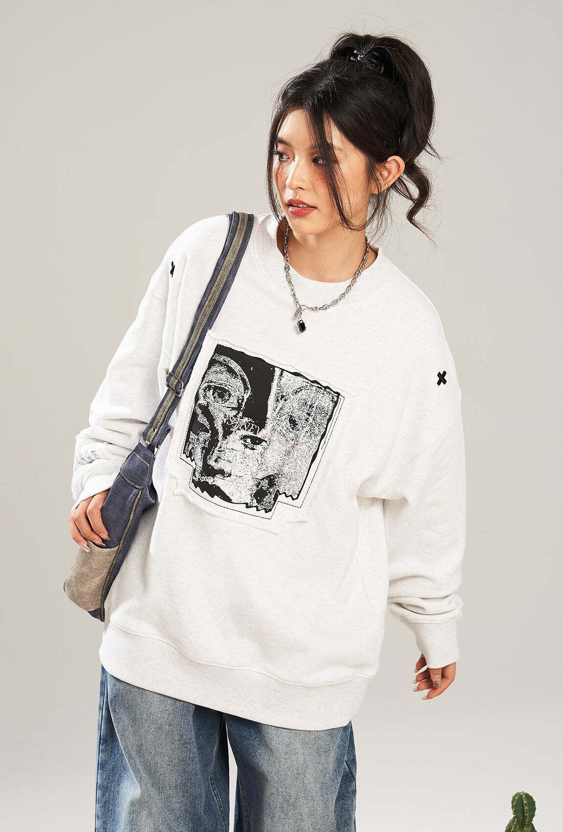NSTNEW START 'Visions' Collage Sweater - Y2K Summer, 90s Grunge, Retro, Pastel Goth, Y
