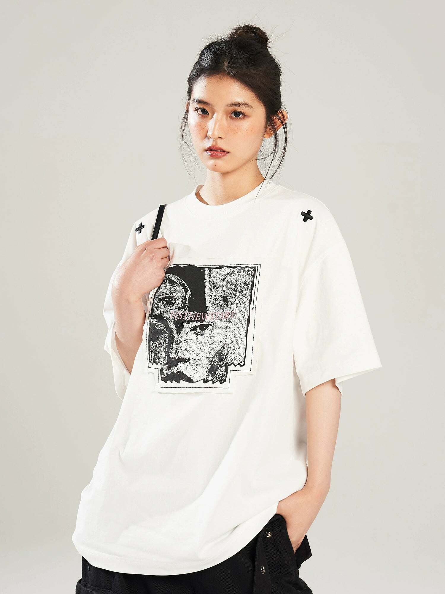 NSTNEW START 'Visions' Collage Tee - Y2K Summer Grunge, 90s Retro, Pastel Goth, Y2K