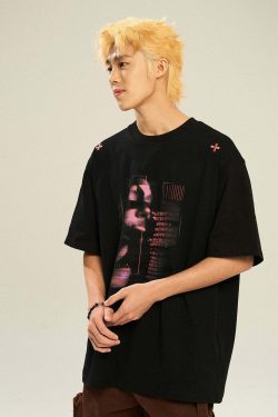 NSTNEW START Techno Tee - Y2K Summer Grunge, 90s Retro, Pastel Goth, Y2K Club & Party Out