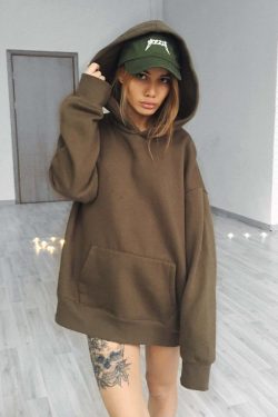 Nude Hoodie - Y2K Summer Grunge Outfit, 90s Retro Style, Y2K Club & Party Fashion