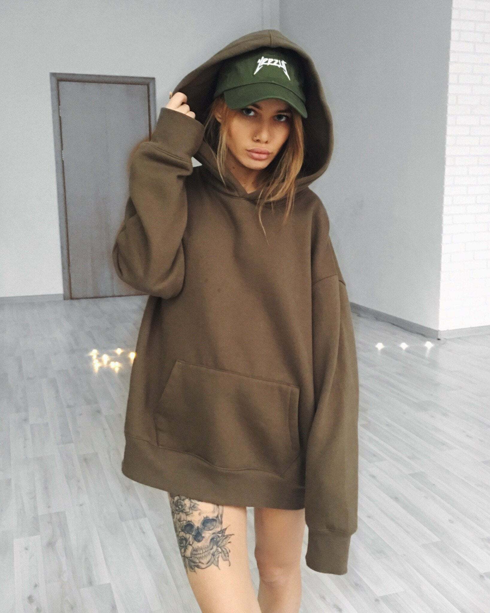 Nude Hoodie - Y2K Summer Grunge Outfit, 90s Retro Style, Y2K Club & Party Fashion