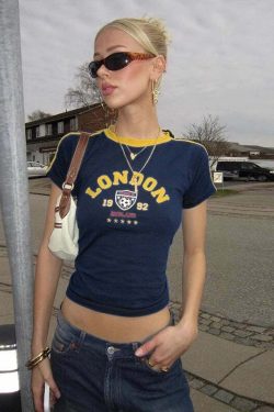 Olivea London Y2K Grunge Print Top - Retro 90s Fashion, Summer Outfits, and Party Looks