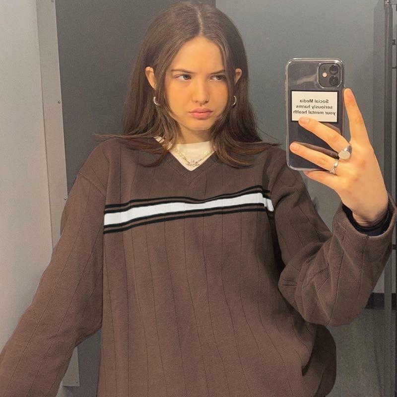 Onque Casual Sweater - Y2K Summer Grunge, 90s Retro, Pastel Goth, Y2K Club & Party Outfits