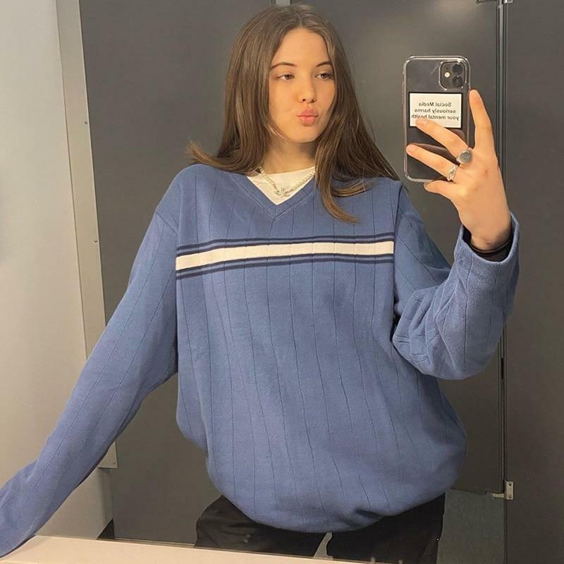 Onque Casual Sweater - Y2K Summer Grunge, 90s Retro, Pastel Goth, Y2K Club & Party Outfits