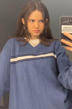 Onque Casual Sweater - Y2K Summer Grunge, 90s Retro, Pastel Goth, Y2K Club & Party Outfits
