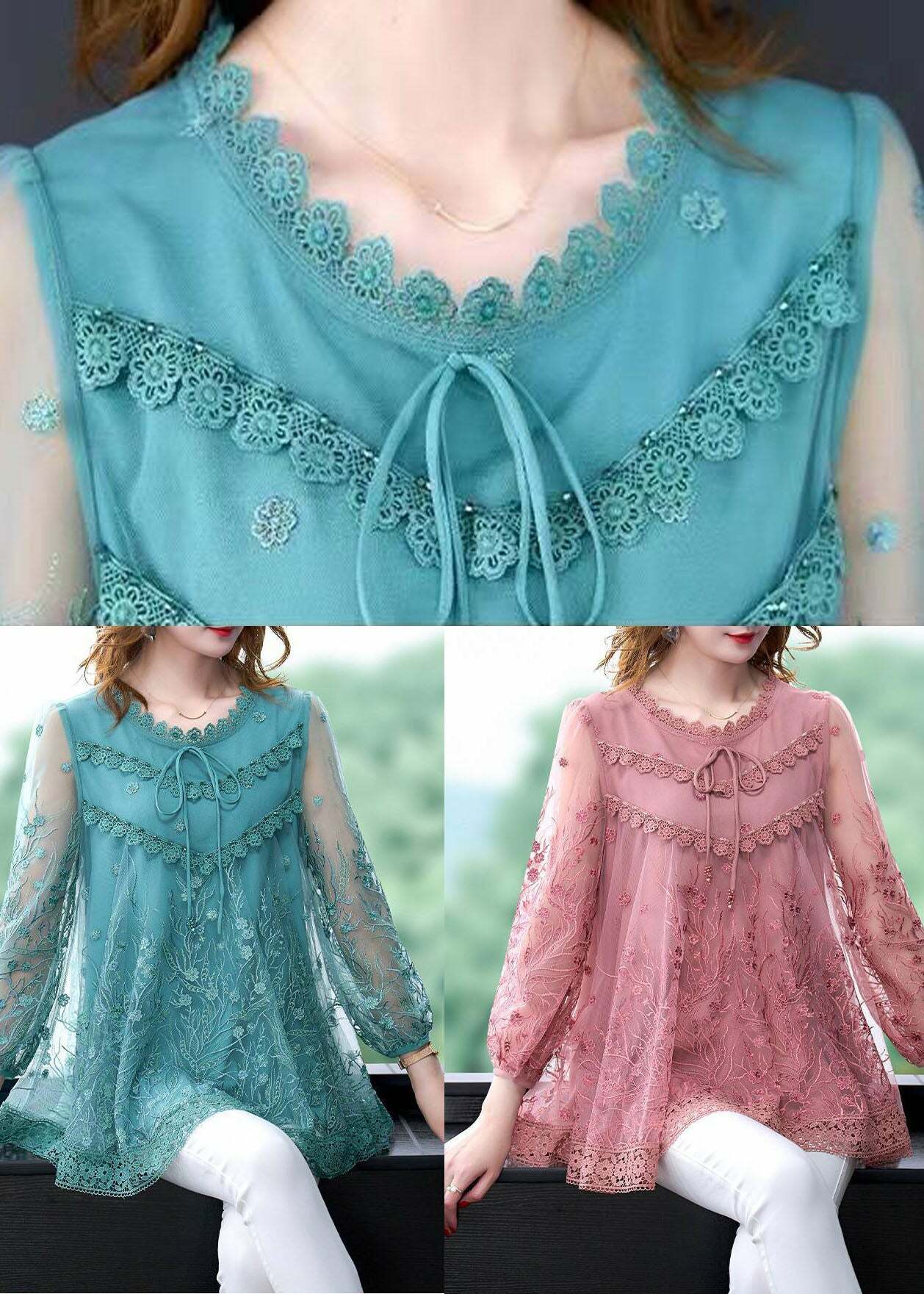 Organic Pink Embroidered Patchwork Tulle Top - Y2K Summer, 90s Fashion, Grunge, Retro Style