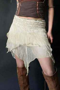 Paityn Mesh Mini Skirt - Y2K Summer Grunge, 90s Retro, Gothic Pastel Goth, Y2K Party Outfit